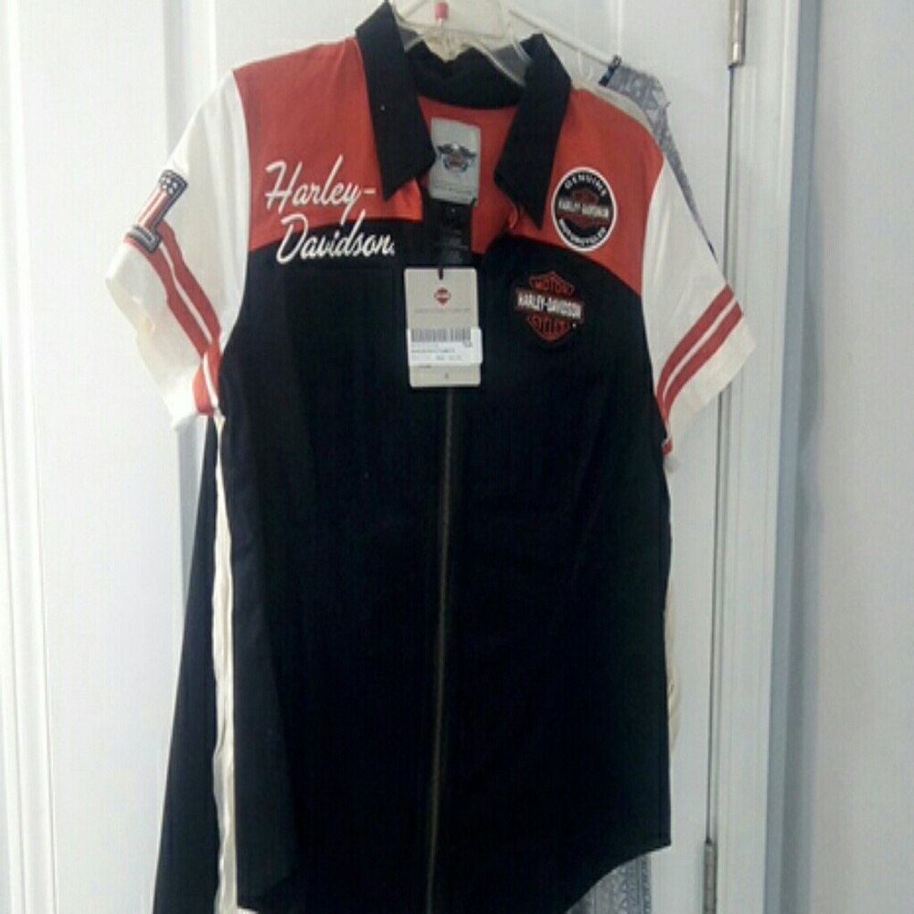 Harley zip front shirt